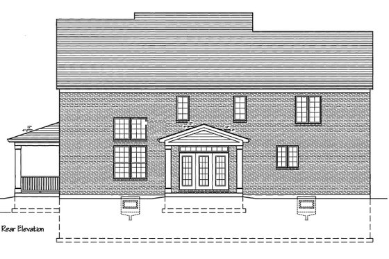 Exterior - Rear Elevation for Traditional House Plan #46-848 - 4 bed, 2.5 bath