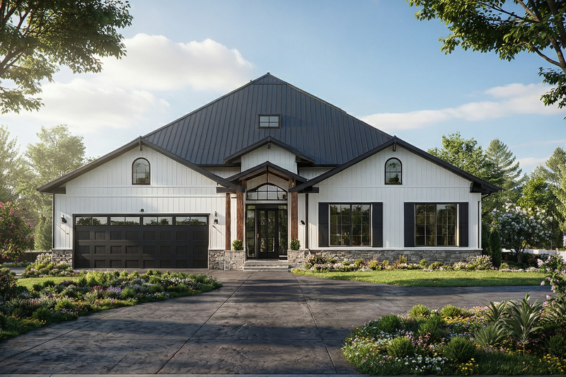 Home Plan - Exterior - Front Elevation 3 for Country House Plan #515-73 - 4 bed, 2.5 bath