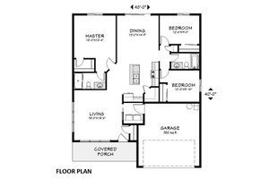Floor Plan - Main Floor for Ranch House Plan #943-51 - 3 bed, 2 bath