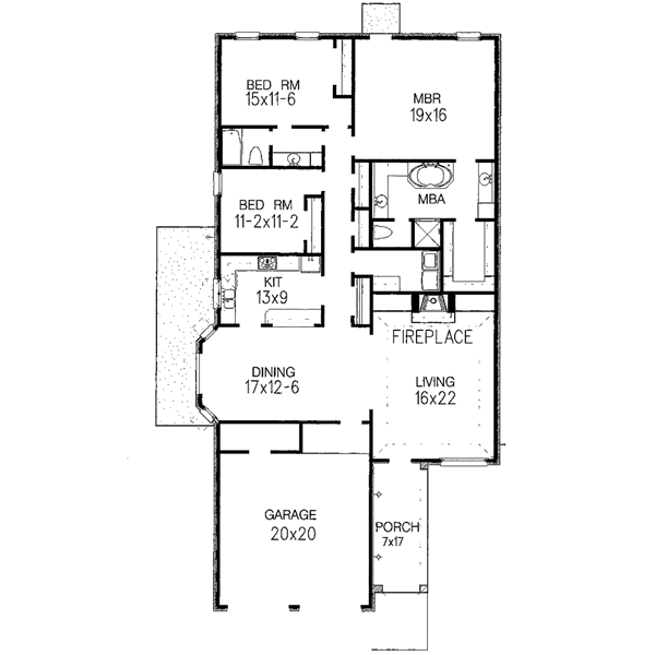 Southern Floor Plan - Main Floor Plan #15-245