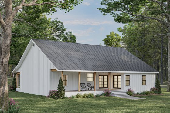 Exterior - Rear Elevation for Farmhouse House Plan #44-306 - 3 bed, 2 bath
