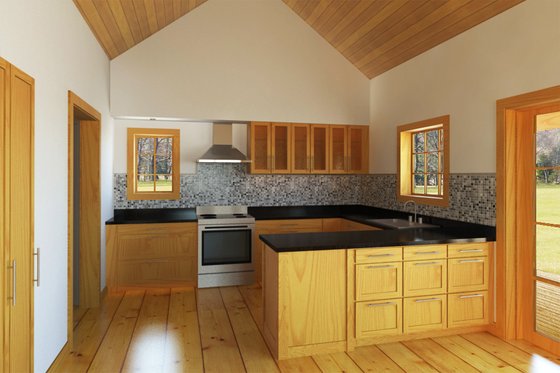 Interior - Kitchen for Cabin House Plan #497-14 - 1 bed, 1 bath