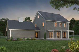Exterior - Rear Elevation for Colonial House Plan #497-19 - 3 bed, 2.5 bath