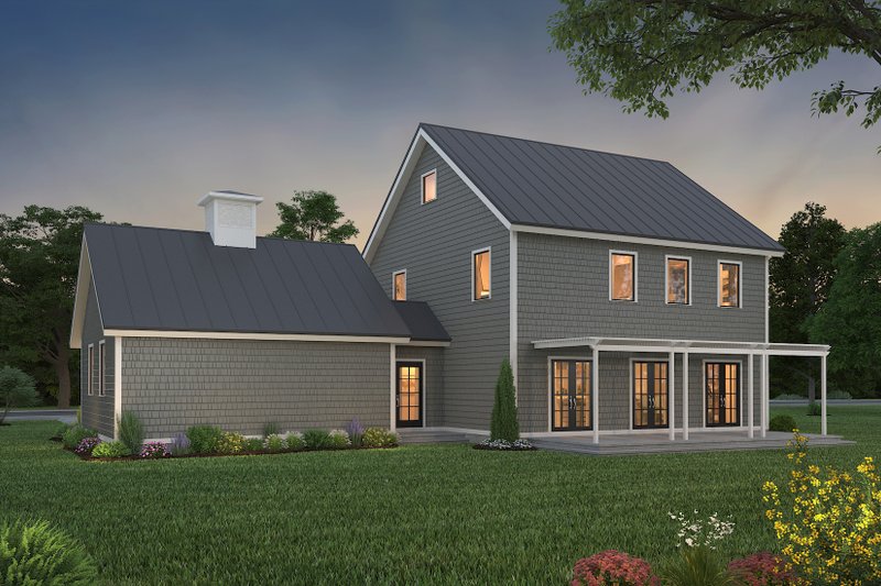 Architectural House Design - Exterior - Rear Elevation for Colonial House Plan #497-19 - 3 bed, 2.5 bath
