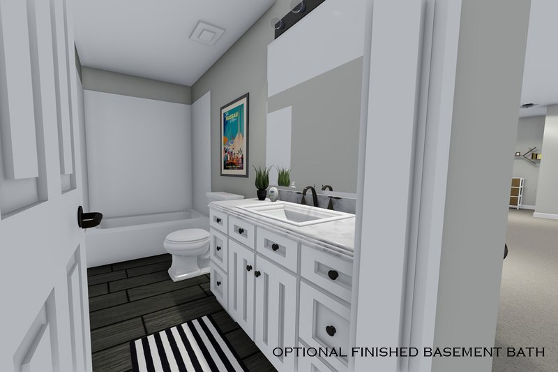 House Plan Design - Optional Finished Basement Bath