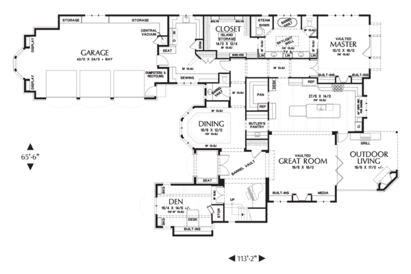 Home Plan - European Floor Plan - Main Floor Plan #48-625
