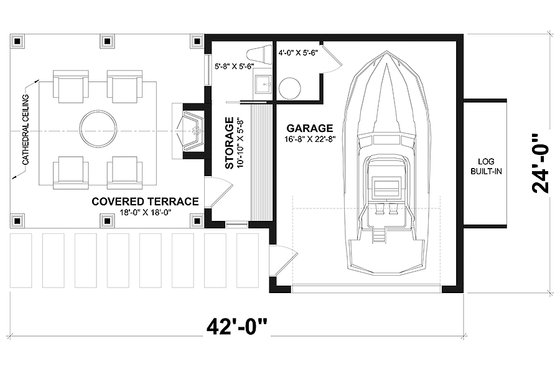 Floor Plan - Main Floor for Farmhouse House Plan #23-2829, 0.5 bath