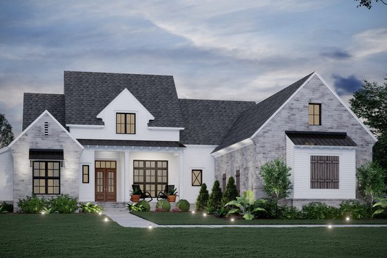 Exterior - Front Elevation 3 for Farmhouse House Plan #1081-34 - 4 bed, 4.5 bath