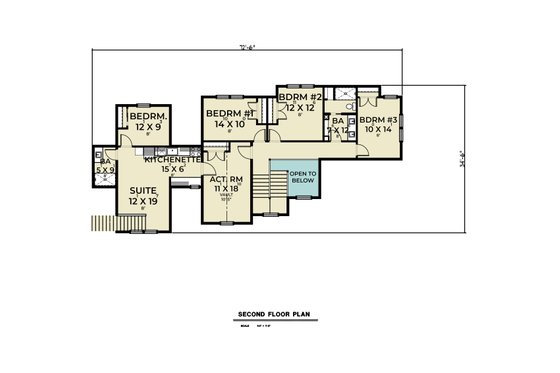 Floor Plan - Upper Floor for Farmhouse House Plan #1070-133 - 5 bed, 3.5 bath
