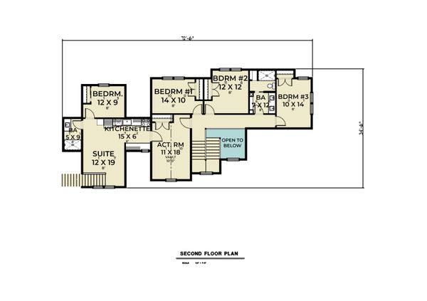Architectural House Design - Farmhouse Floor Plan - Upper Floor Plan #1070-133