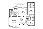 Southern Style House Plan - 4 Beds 3 Baths 2490 Sq/Ft Plan #16-212 