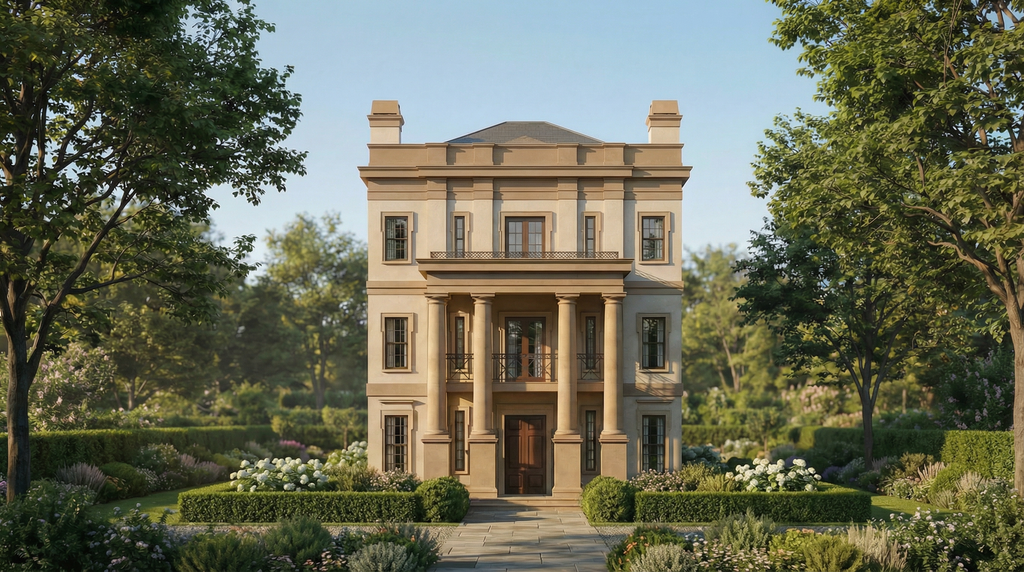 Exterior - Front Elevation 5 for Classical House Plan #119-343 - 4 bed, 3.5 bath