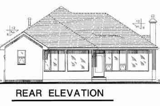 Exterior - Rear Elevation for Traditional House Plan #18-3112 - 3 bed, 2 bath