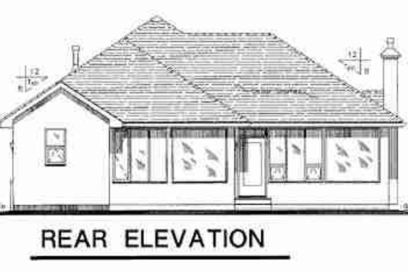 House Plan Design - Exterior - Rear Elevation for Traditional House Plan #18-3112 - 3 bed, 2 bath