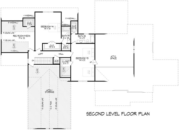 House Blueprint - Traditional Floor Plan - Upper Floor Plan #932-1064