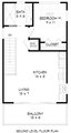 Contemporary Style House Plan - 1 Beds 1.5 Baths 632 Sq/Ft Plan #932-431 