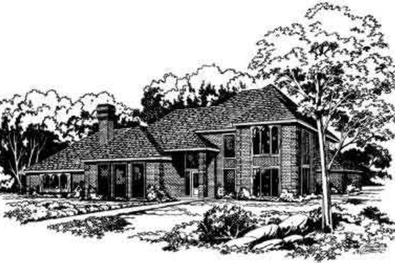 Exterior - Front Elevation for European House Plan #312-488 - 3 bed, 2.5 bath