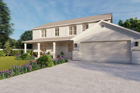Exterior - Front Elevation 4 for Traditional House Plan #1060-17 - 7 bed, 4 bath