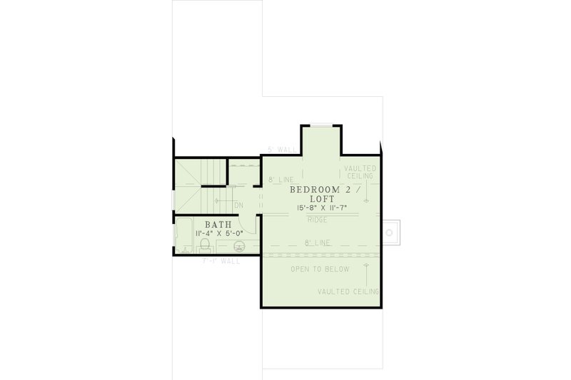 Dream House Plan - Floor Plan - Upper Floor for Southern House Plan #17-565 - 2 bed, 2 bath