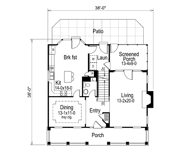 Country Floor Plan - Main Floor Plan #57-336