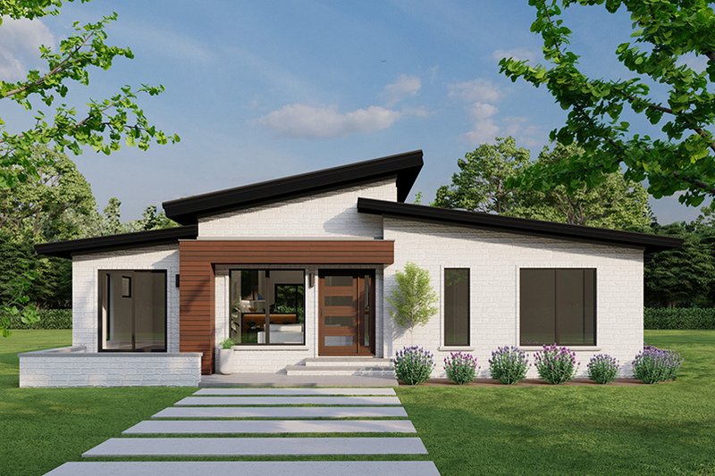 House Blueprint - Contemporary Exterior - Front Elevation Plan #923-319