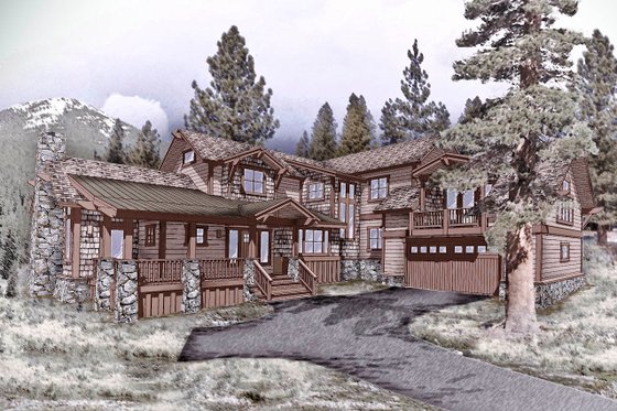 Exterior - Front Elevation for Craftsman House Plan #899-2 - 4 bed, 4 bath
