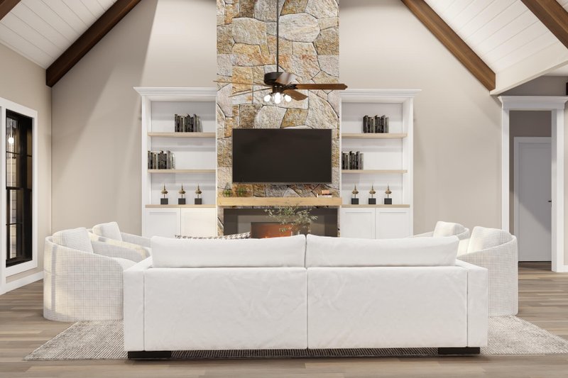 House Blueprint - Interior - Family Room for European House Plan #17-3440 - 4 bed, 3 bath