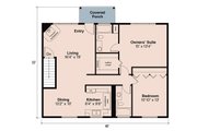 Traditional Style House Plan - 2 Beds 2 Baths 1162 Sq/Ft Plan #124-1304 Floor 
