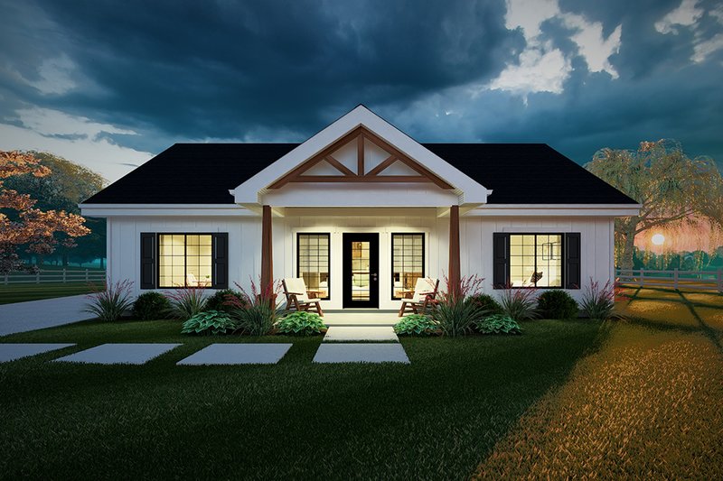 Dream House Plan - Exterior - Other Elevation for Farmhouse House Plan #126-238 - 2 bed, 2 bath