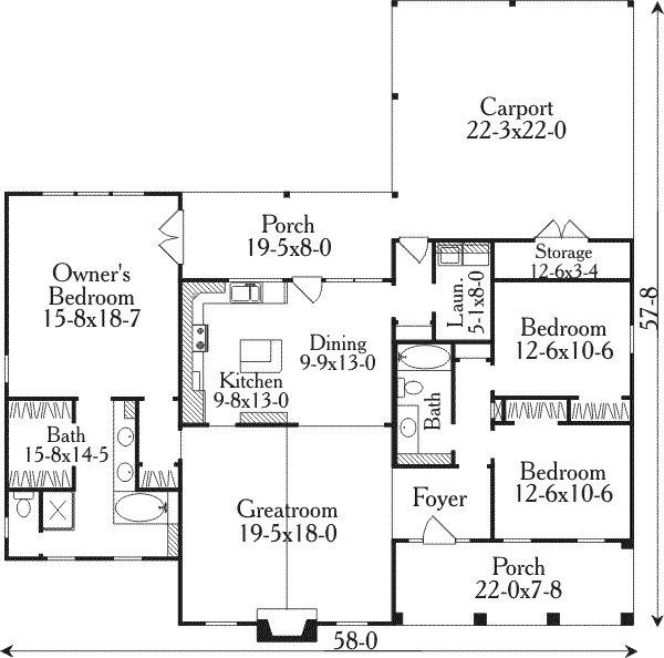 Country Floor Plan - Main Floor Plan #406-247