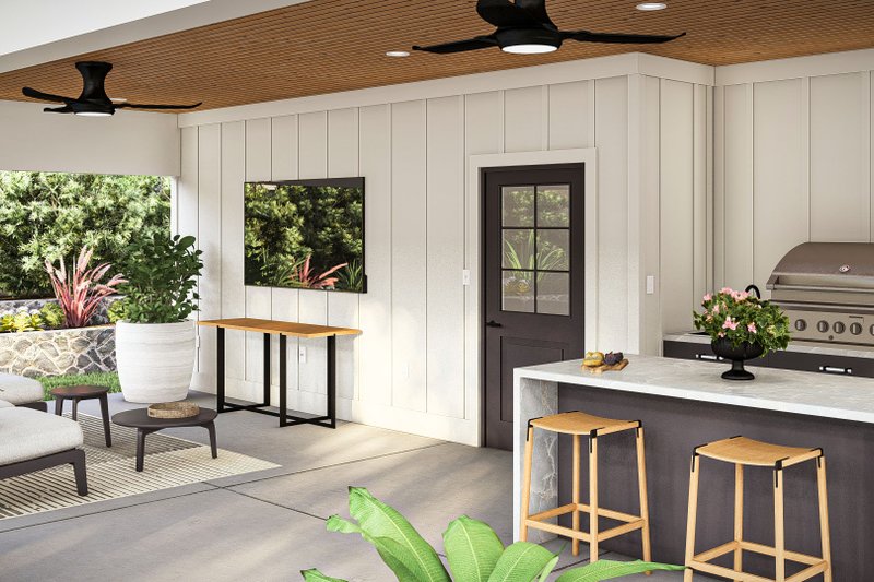 Home Plan - Exterior - Covered Porch for Modern House Plan #455-471, 0.5 bath