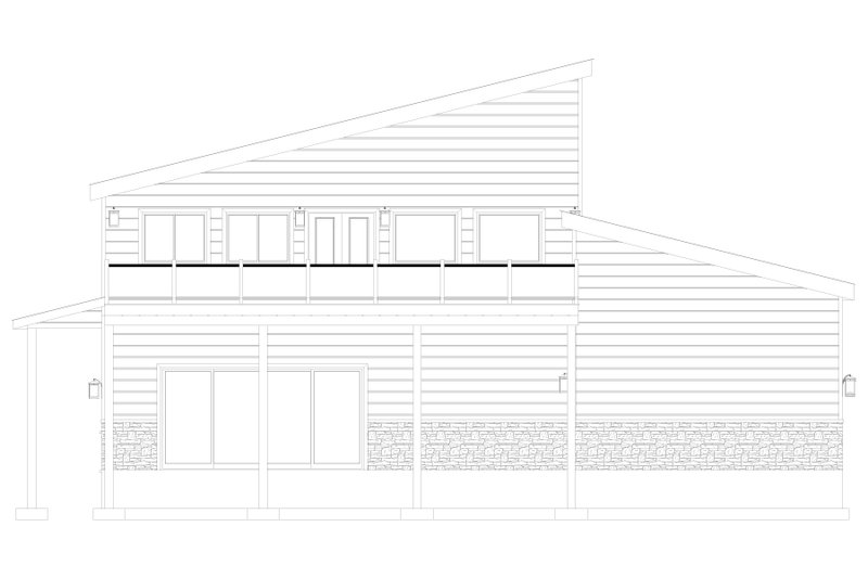 Home Plan - Exterior - Rear Elevation 2 for Modern House Plan #1060-502 - 3 bed, 3.5 bath