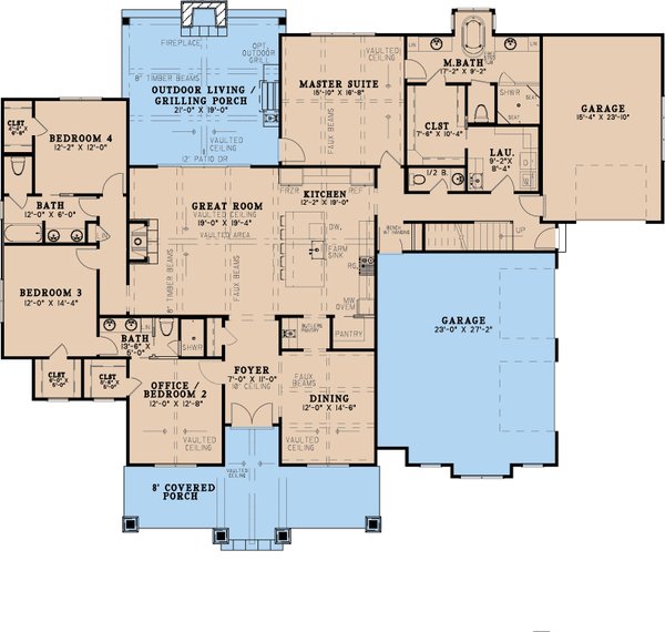 House Blueprint - Farmhouse Floor Plan - Main Floor Plan #923-346