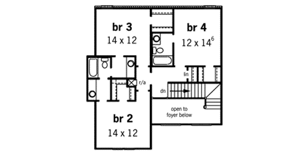 European Floor Plan - Upper Floor Plan #16-252