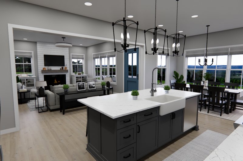 Architectural House Design - Interior - Kitchen 2 for Farmhouse House Plan #51-1270 - 4 bed, 3.5 bath
