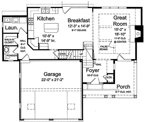 Dream House Plan - Craftsman Floor Plan - Main Floor Plan #46-470