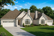 European Style House Plan - 3 Beds 2 Baths 3308 Sq/Ft Plan #17-1058 Exterior 