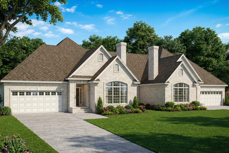 European Style House Plan - 3 Beds 2 Baths 3308 Sq/Ft Plan #17-1058 Exterior