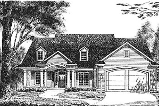Exterior - Front Elevation for Traditional House Plan #70-212 - 3 bed, 2 bath