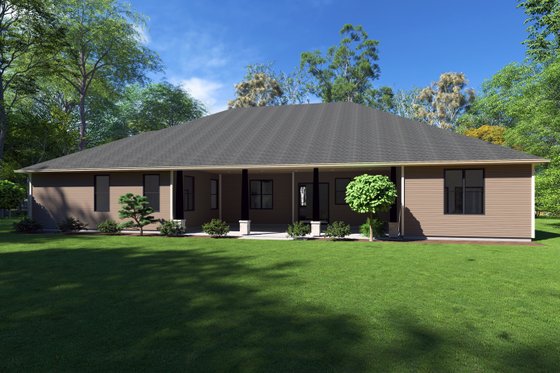 Exterior - Rear Elevation for Cottage House Plan #1111-2 - 4 bed, 2.5 bath