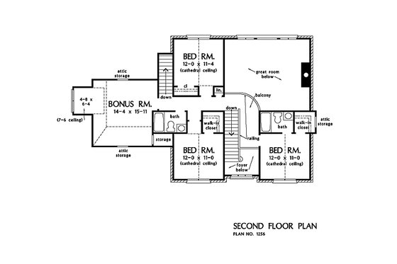 Floor Plan - Upper Floor for Country House Plan #929-36 - 4 bed, 3.5 bath