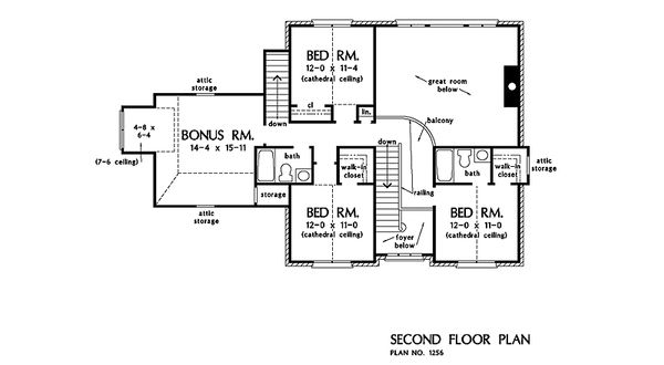 Architectural House Design - Country Floor Plan - Upper Floor Plan #929-36
