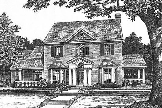 Exterior - Front Elevation for Colonial House Plan #310-902 - 4 bed, 3.5 bath