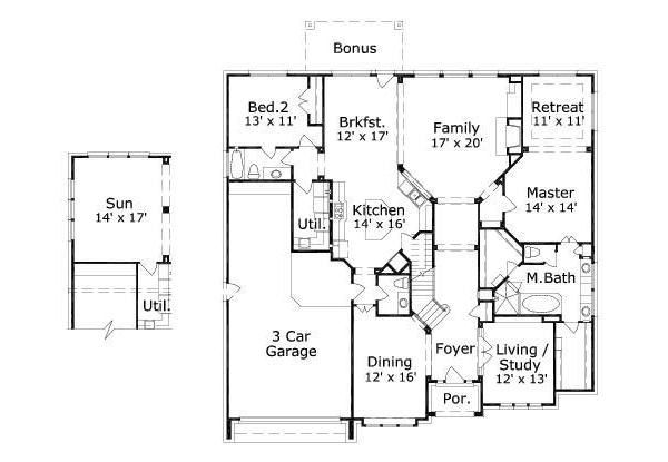 European Floor Plan - Main Floor Plan #411-390