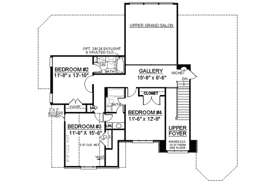 Floor Plan - Upper Floor for Traditional House Plan #119-115 - 3 bed, 3.5 bath