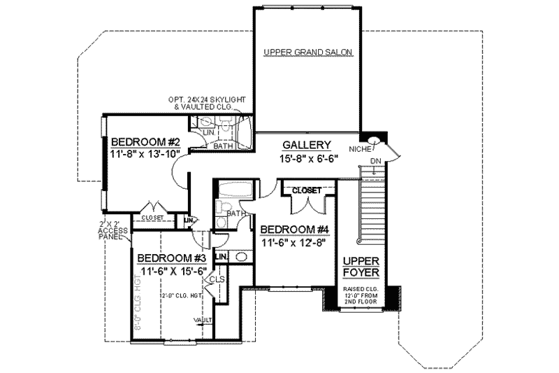House Plan Design - Floor Plan - Upper Floor for Traditional House Plan #119-115 - 3 bed, 3.5 bath