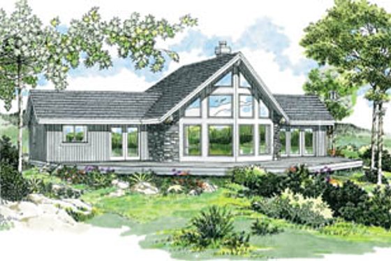 Exterior - Front Elevation for Cabin House Plan #47-436 - 3 bed, 2 bath