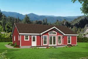 Exterior - Rear Elevation for Country House Plan #932-61 - 2 bed, 2 bath