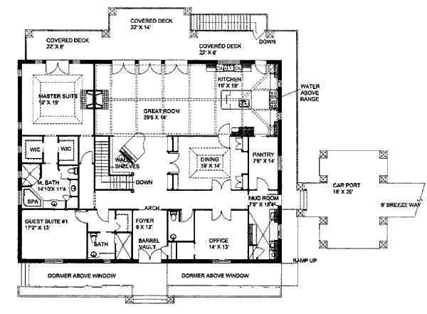 House Plan Design - European Floor Plan - Main Floor Plan #117-614