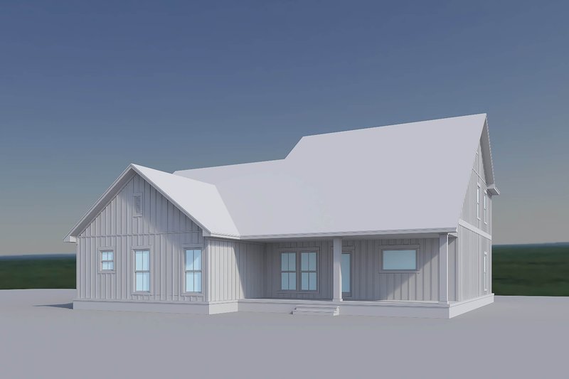 Dream House Plan - Exterior - Rear Elevation 1 for Farmhouse House Plan #430-437 - 4 bed, 2.5 bath